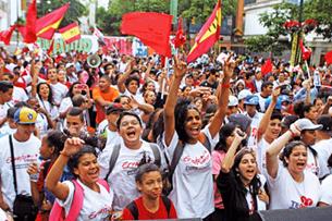 Mobilisation étudiante en faveur de la révolution bolivarienne, Caracas, décembre 2013.